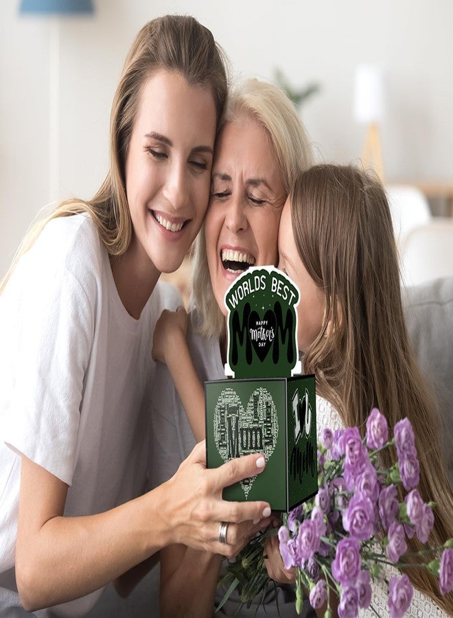 Jaywayang Mother's Day Money Box for Cash Gift, Surprise Money Gift Box with Card and Cash Holder for Mom Grandmother, DIY Fun Mother's Day Cash Box, Includes 50Pcs Transparent Bags（Green Black - Image 5